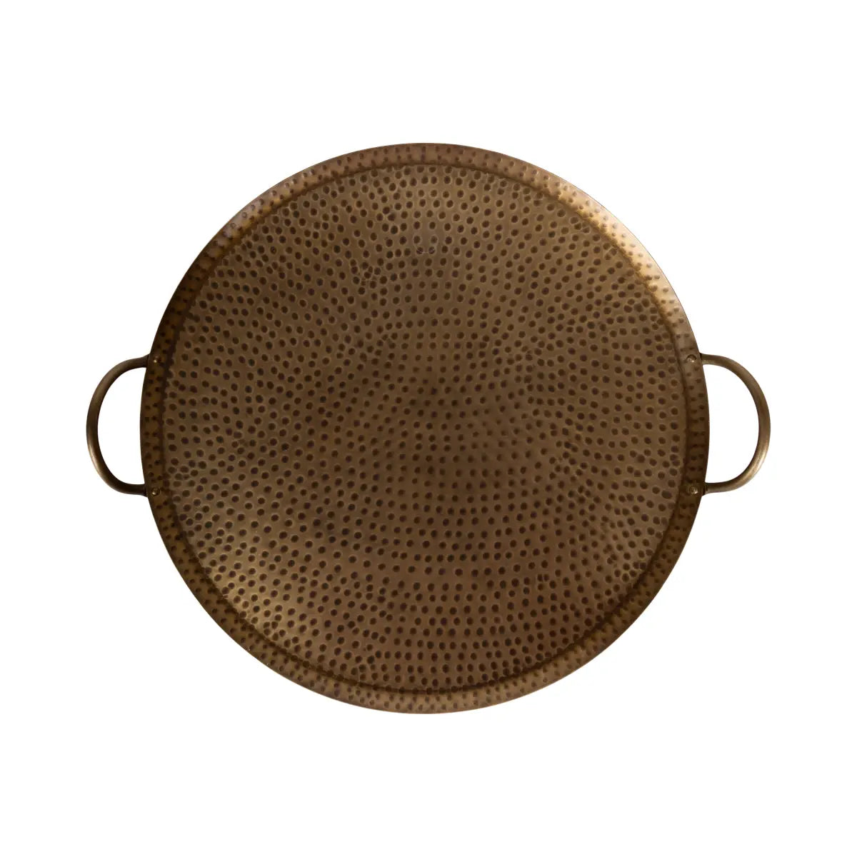 Sanzo Hammered Round Metal Tray - kateandlaurel