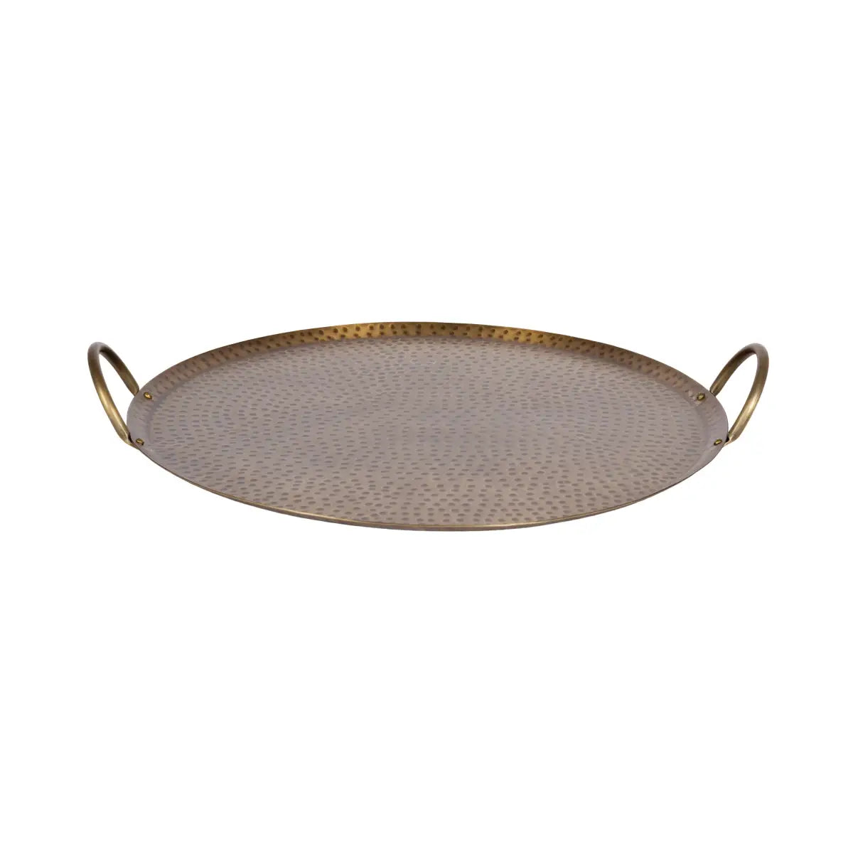 Sanzo Hammered Round Metal Tray - kateandlaurel