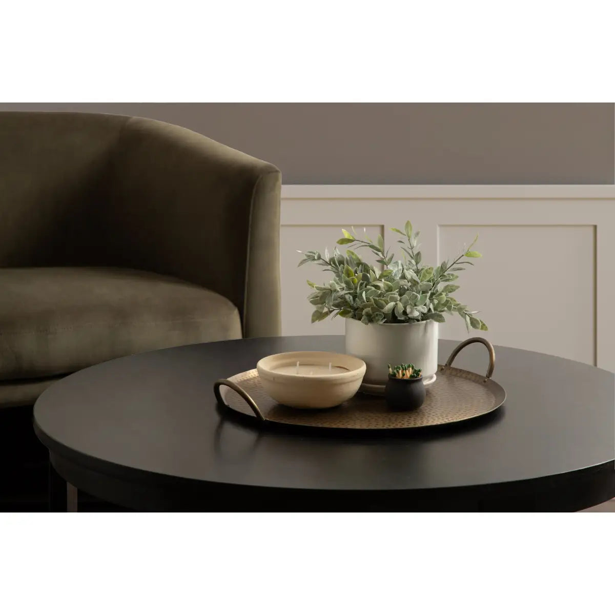 Sanzo Hammered Round Metal Tray - kateandlaurel