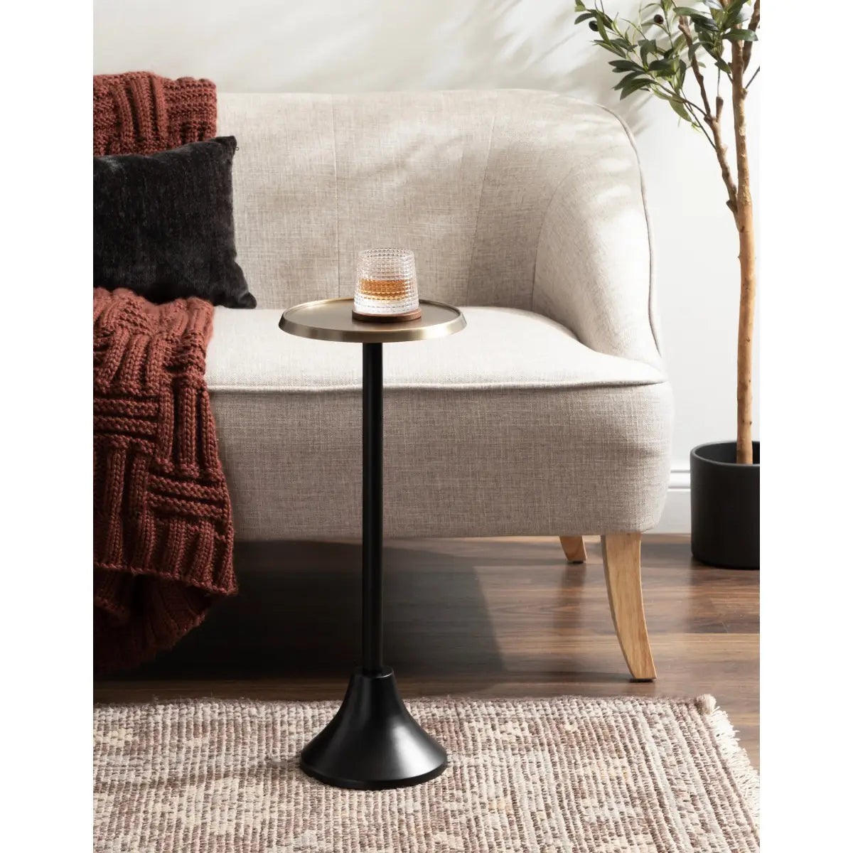 Sanzo Metal Cocktail Table or Plant Stand - kateandlaurel