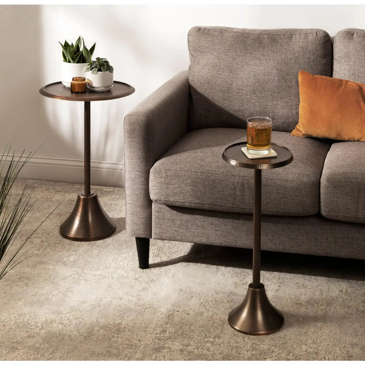 Sanzo Metal Cocktail Table or Plant Stand - kateandlaurel