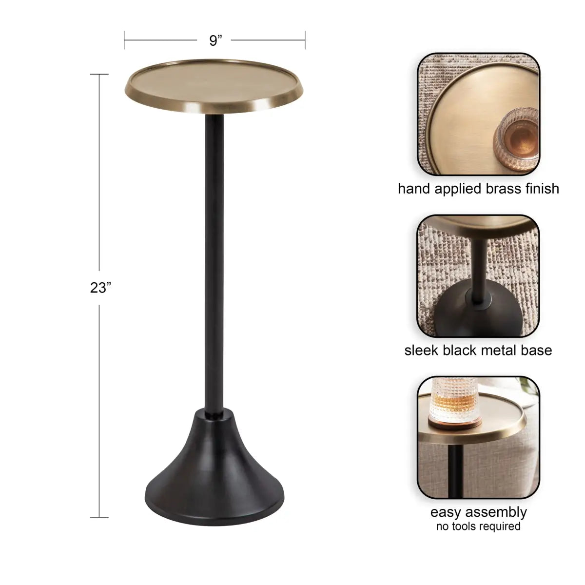 Sanzo Metal Cocktail Table or Plant Stand - kateandlaurel