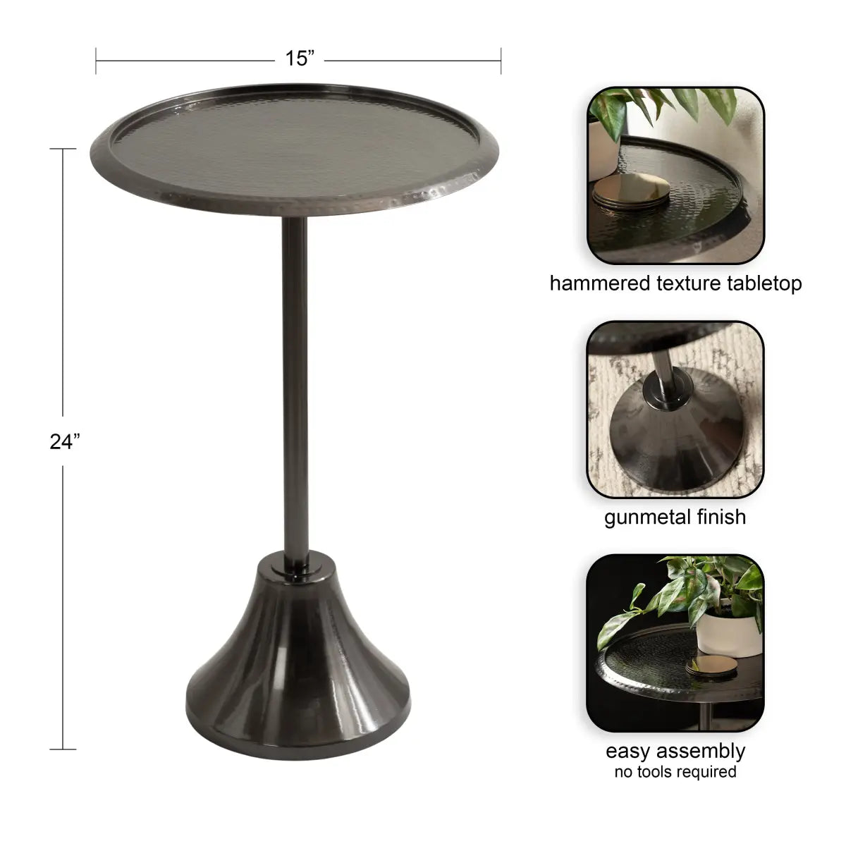 Sanzo Metal Side Table or Plant Stand - kateandlaurel