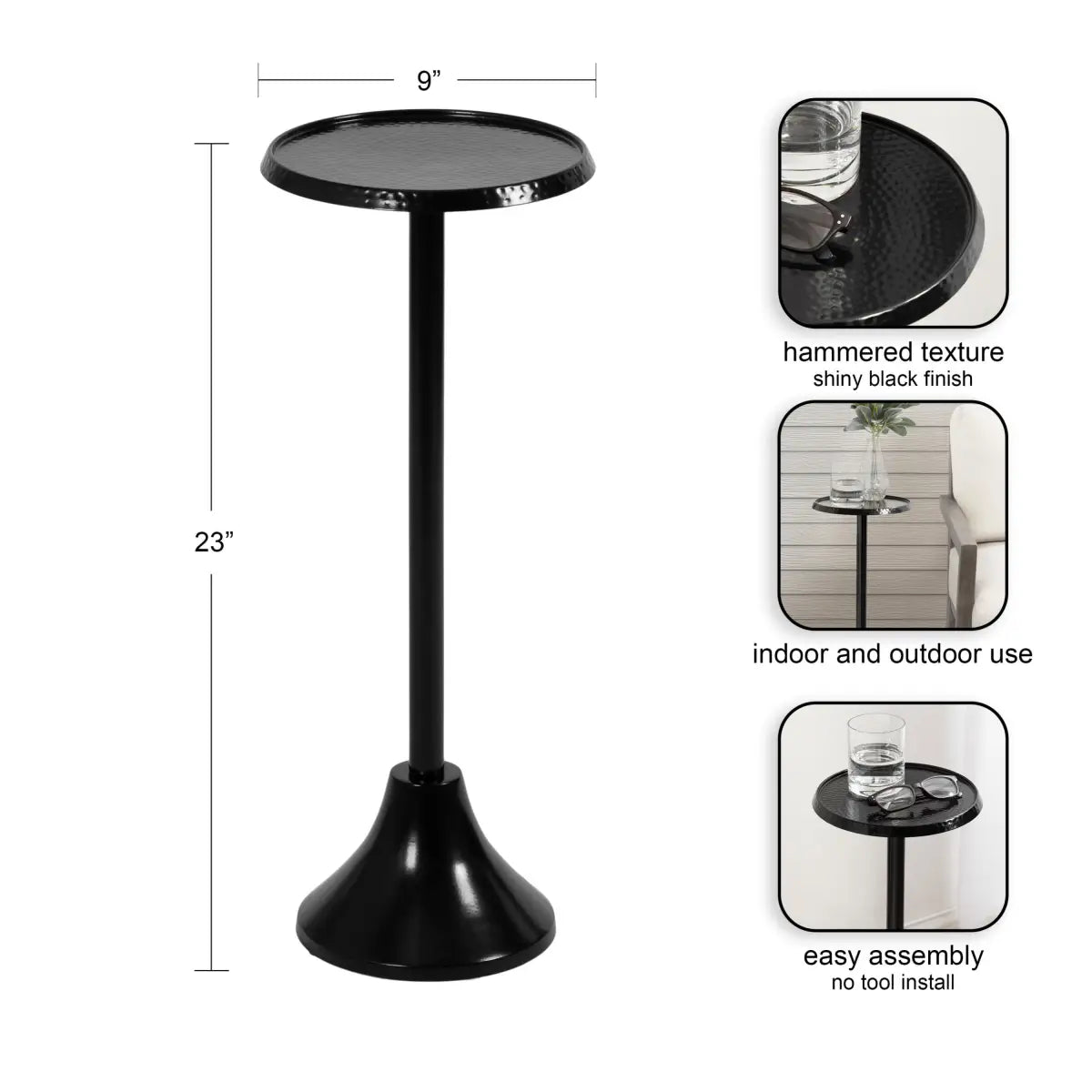 Sanzo Outdoor Metal Drink Table - kateandlaurel