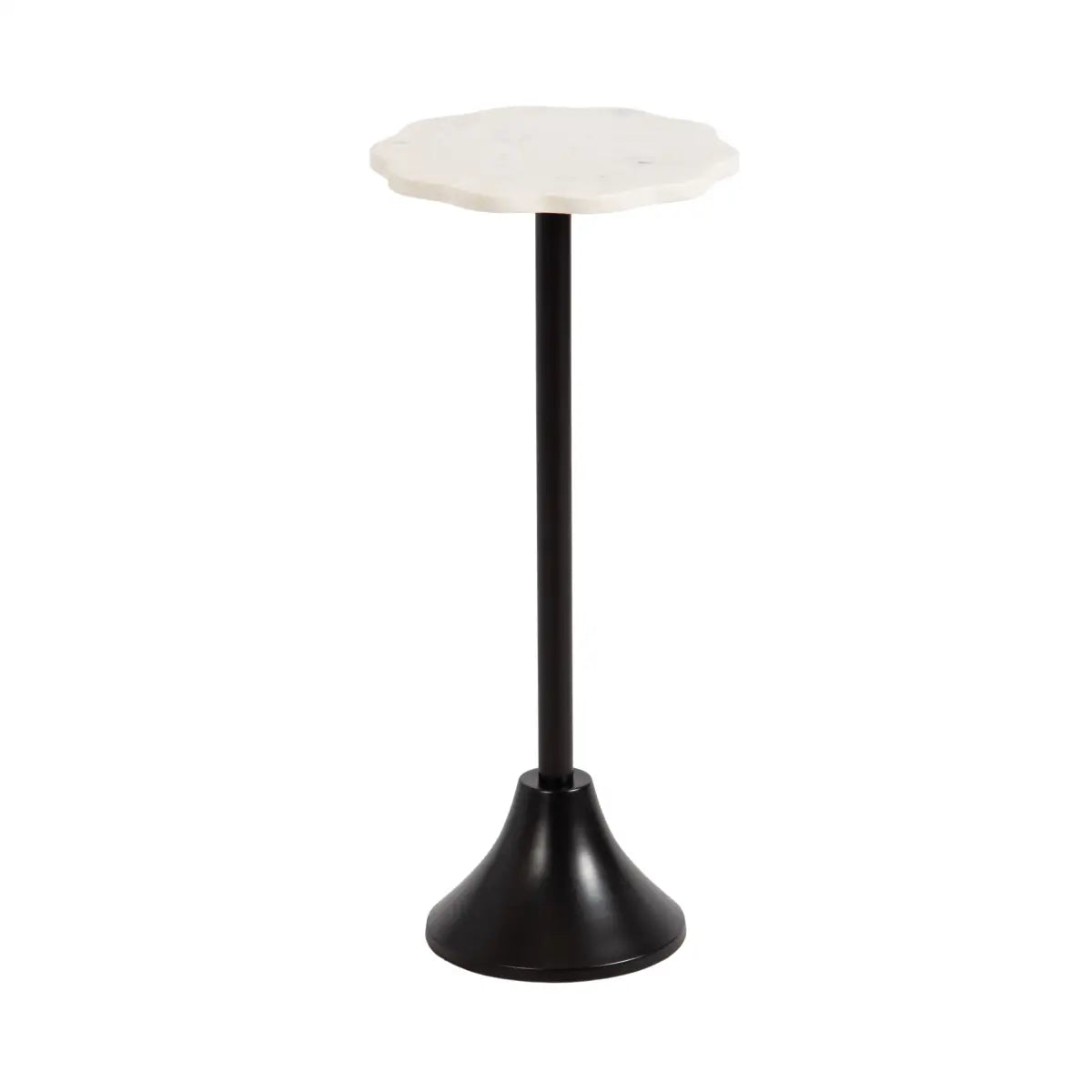 Sanzo Scalloped Marble and Metal Table - Black / 10x10x23 - kateandlaurel