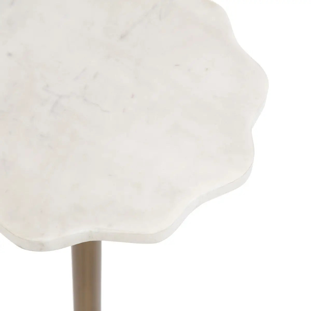 Sanzo Scalloped Marble and Metal Table - kateandlaurel