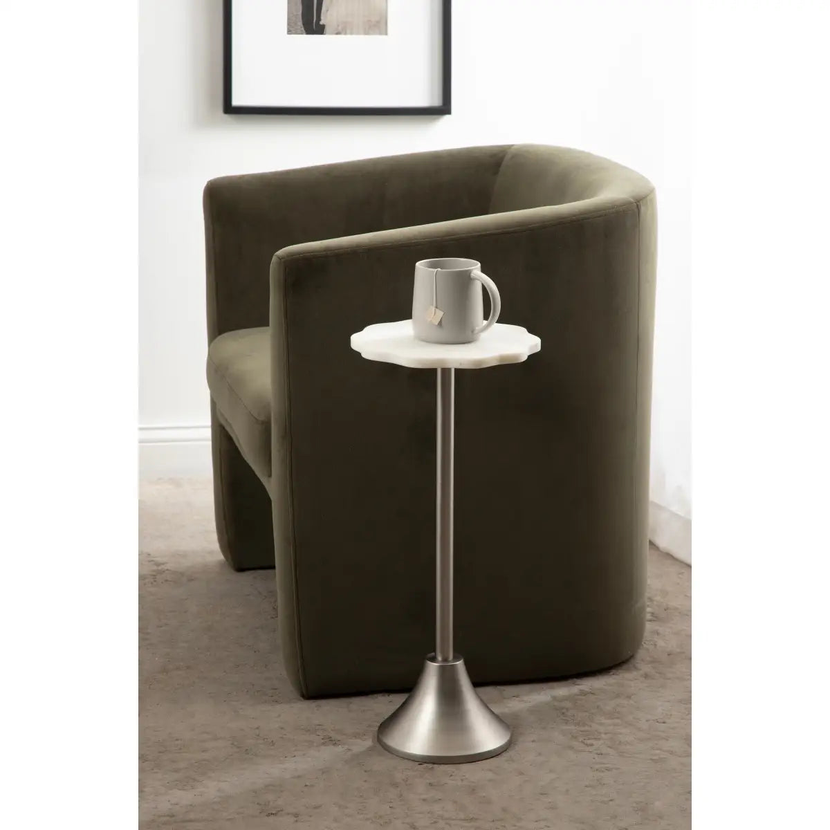 Sanzo Scalloped Marble and Metal Table - kateandlaurel
