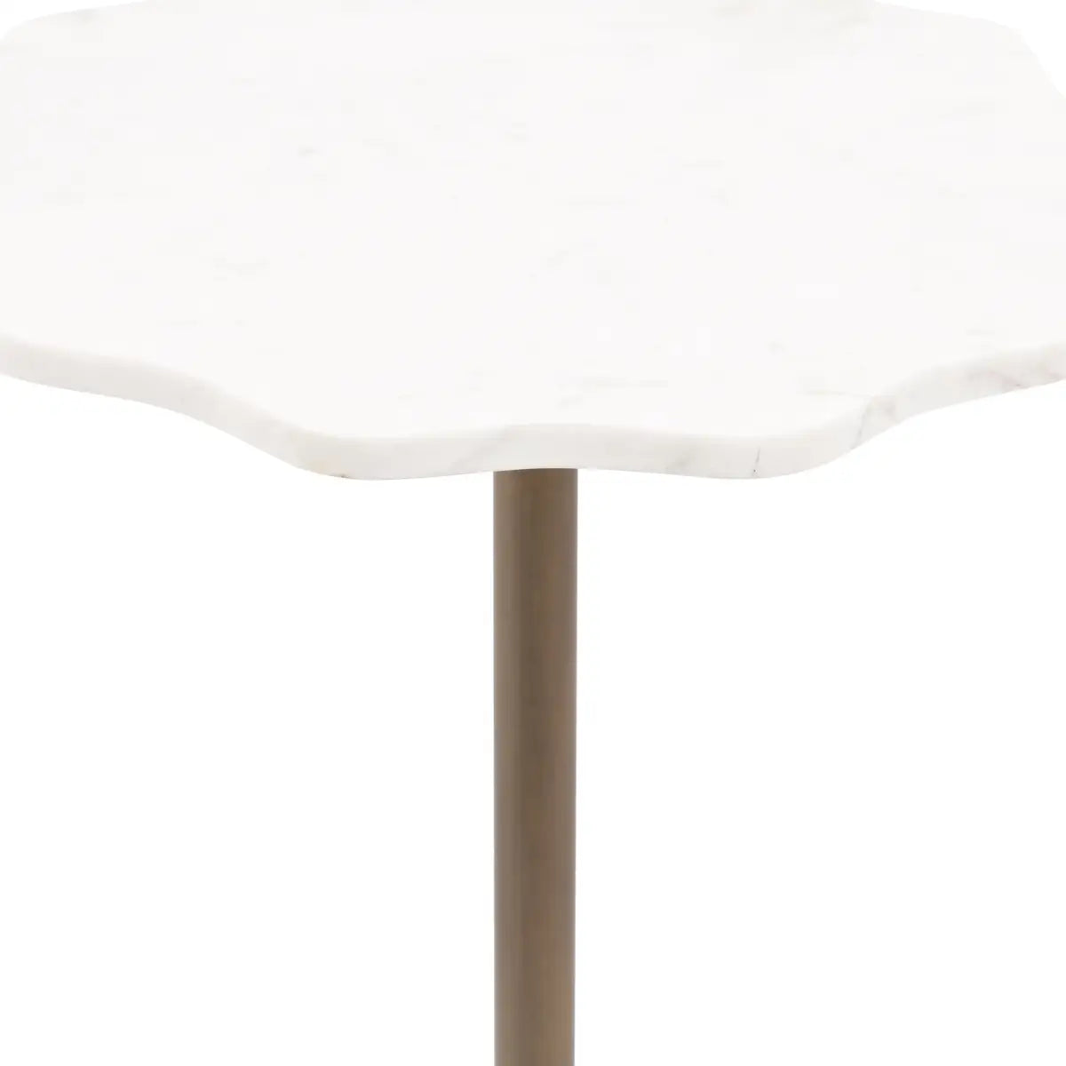 Sanzo Scalloped Marble and Metal Table - kateandlaurel