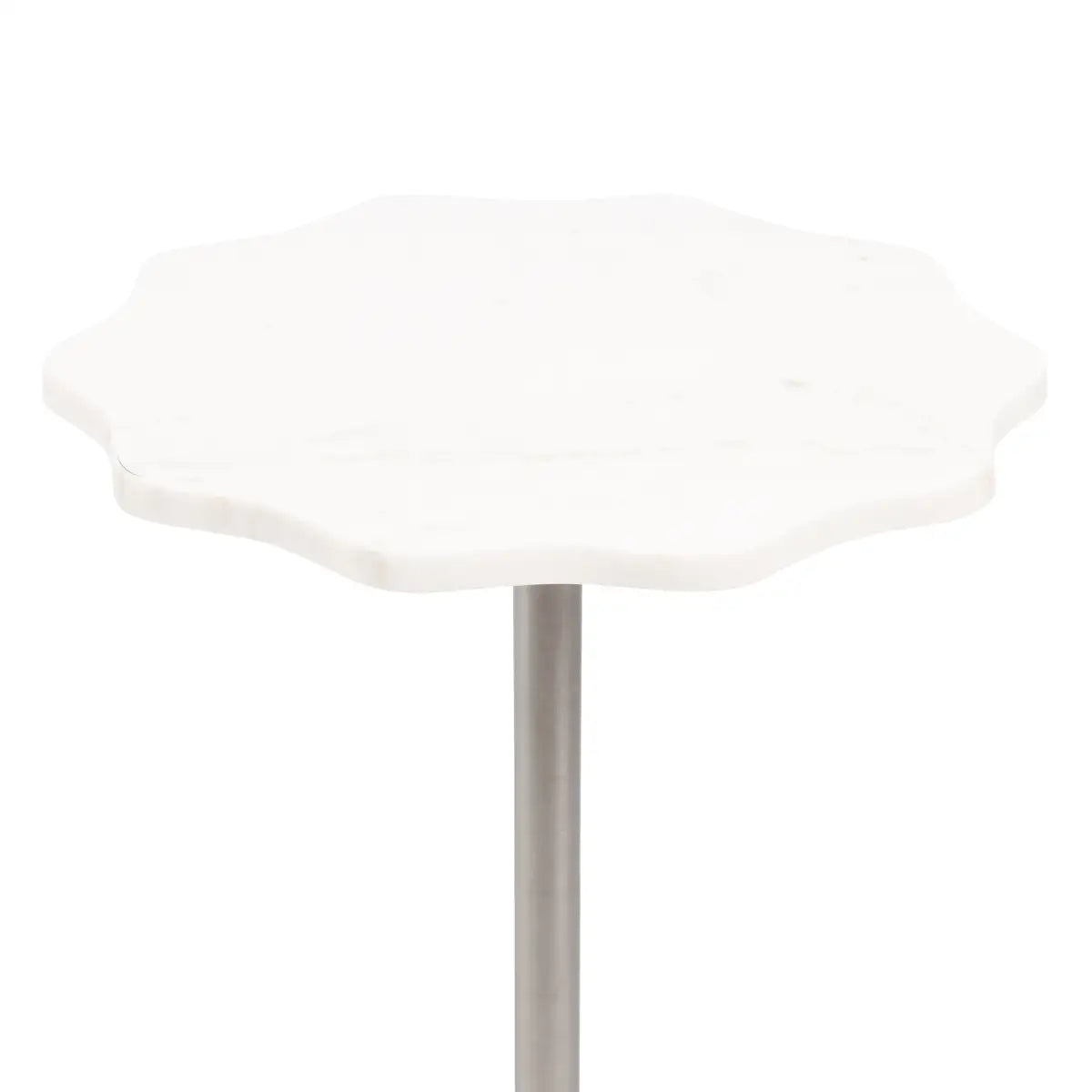 Sanzo Scalloped Marble and Metal Table - kateandlaurel
