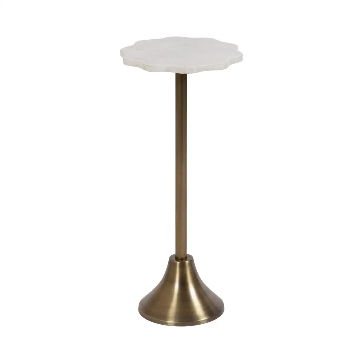 Sanzo Scalloped Marble and Metal Table - Gold / 10x10x23 - kateandlaurel