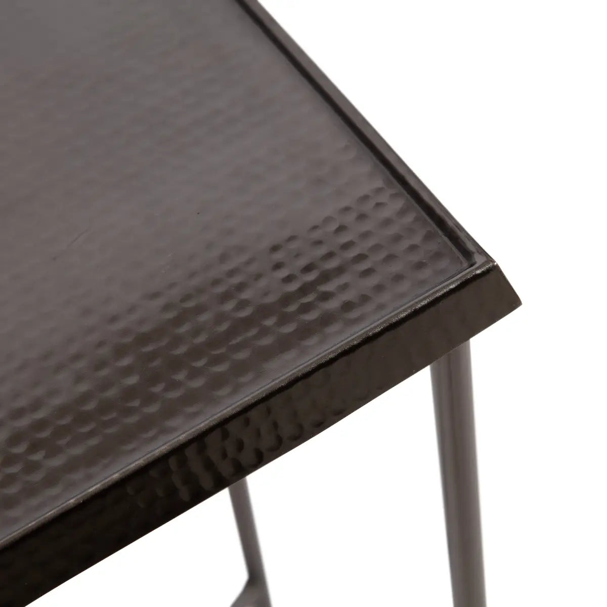 Sanzo Hammered Metal Slim Side Table - kateandlaurel