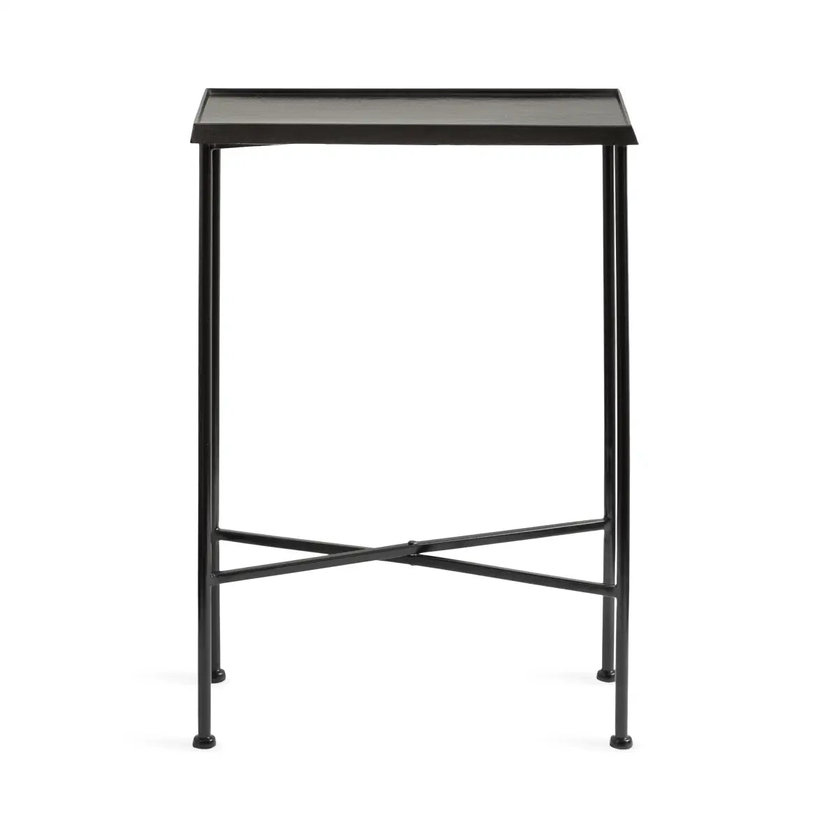 Sanzo Hammered Metal Slim Side Table - kateandlaurel
