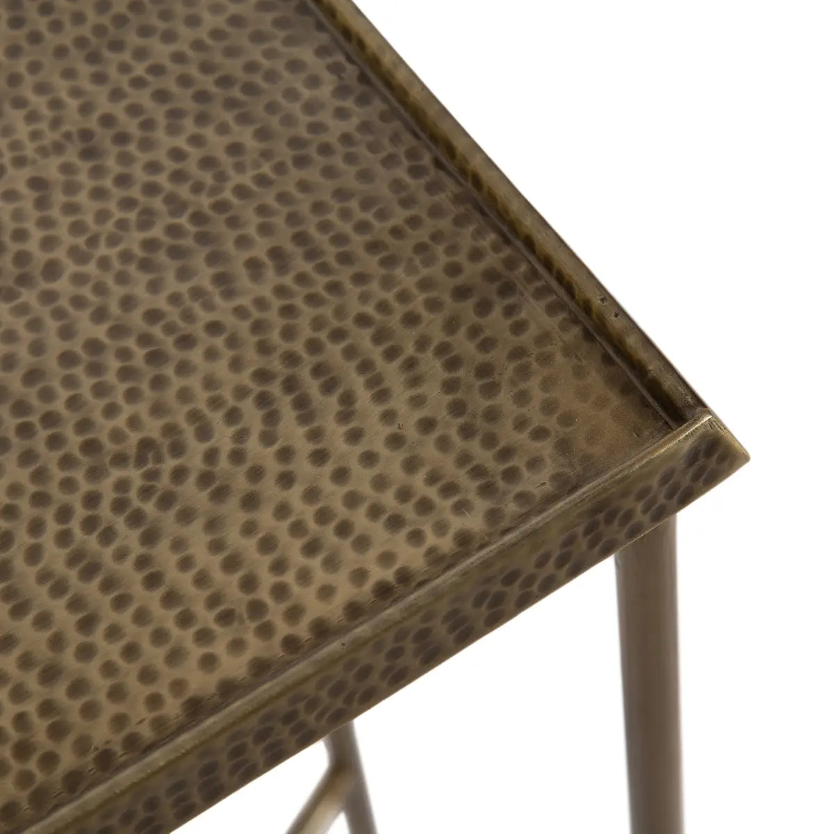 Sanzo Hammered Metal Slim Side Table - kateandlaurel