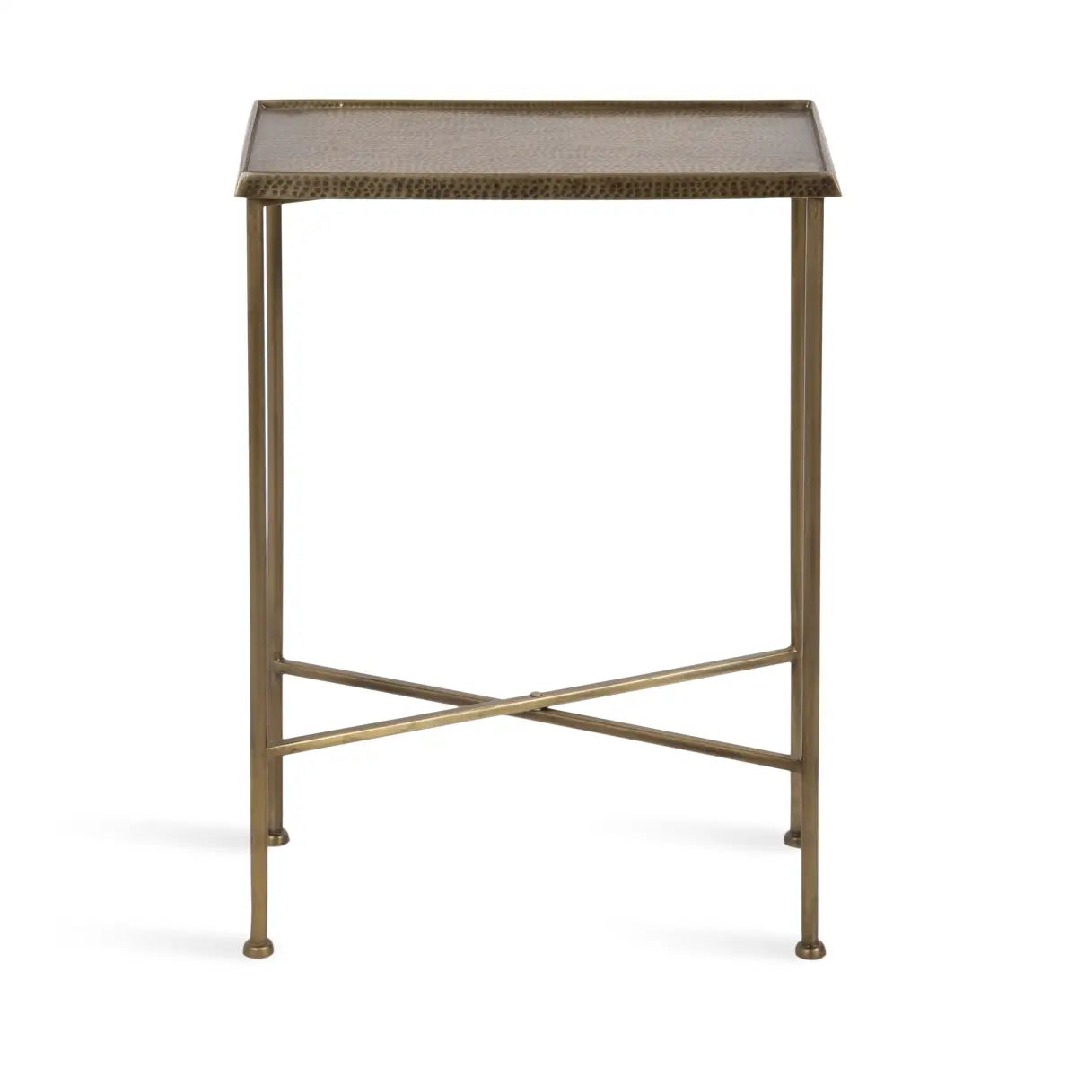 Sanzo Hammered Metal Slim Side Table - kateandlaurel