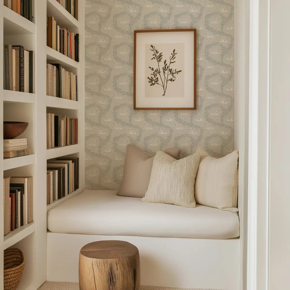 Sav Wallpaper - Tiny Swans - by Samantha Dara - Loomwell Home Goods