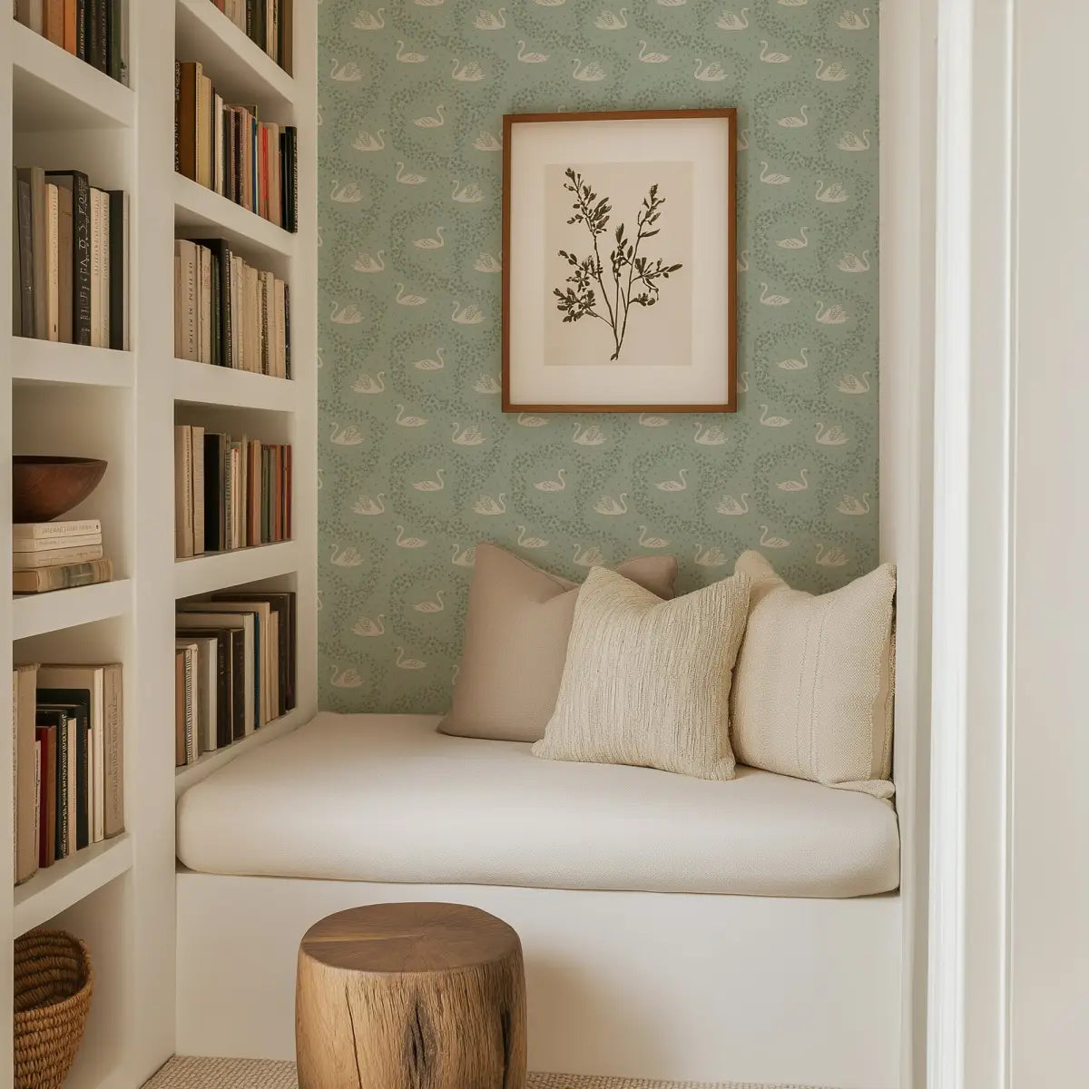 Sav Wallpaper - Tiny Swans - by Samantha Dara - Loomwell Home Goods