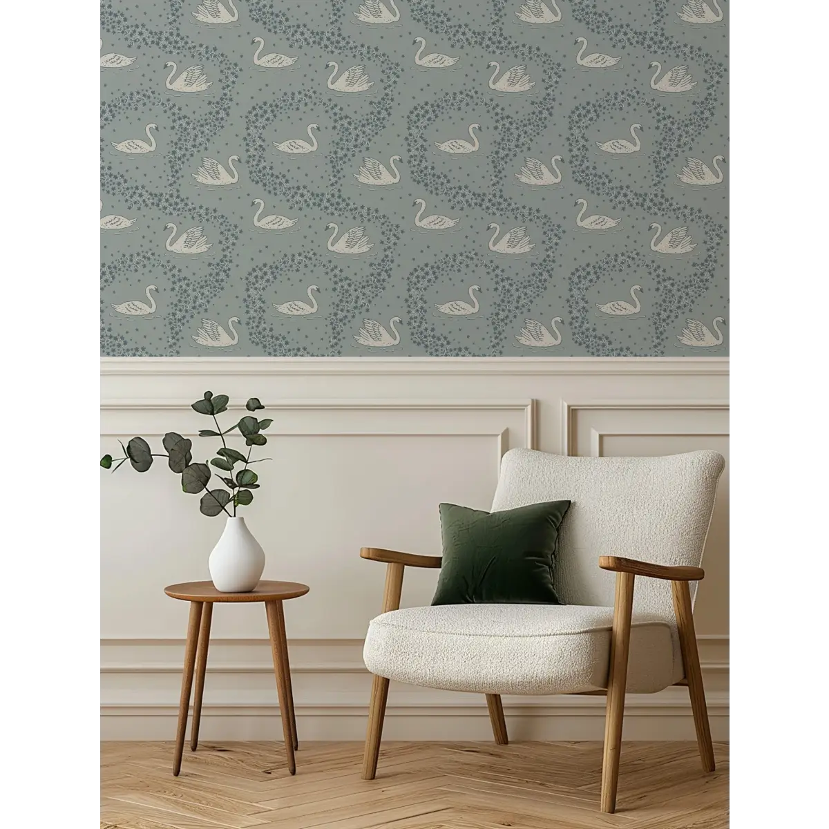 Sav Wallpaper - Tiny Swans - by Samantha Dara - Loomwell Home Goods