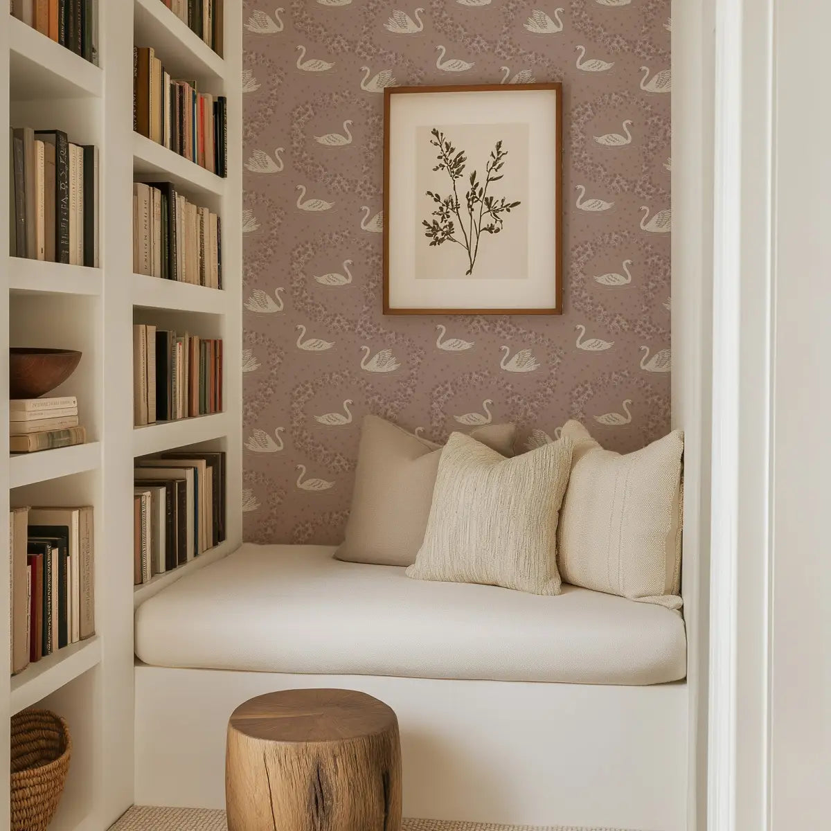 Sav Wallpaper - Tiny Swans - by Samantha Dara - Loomwell Home Goods