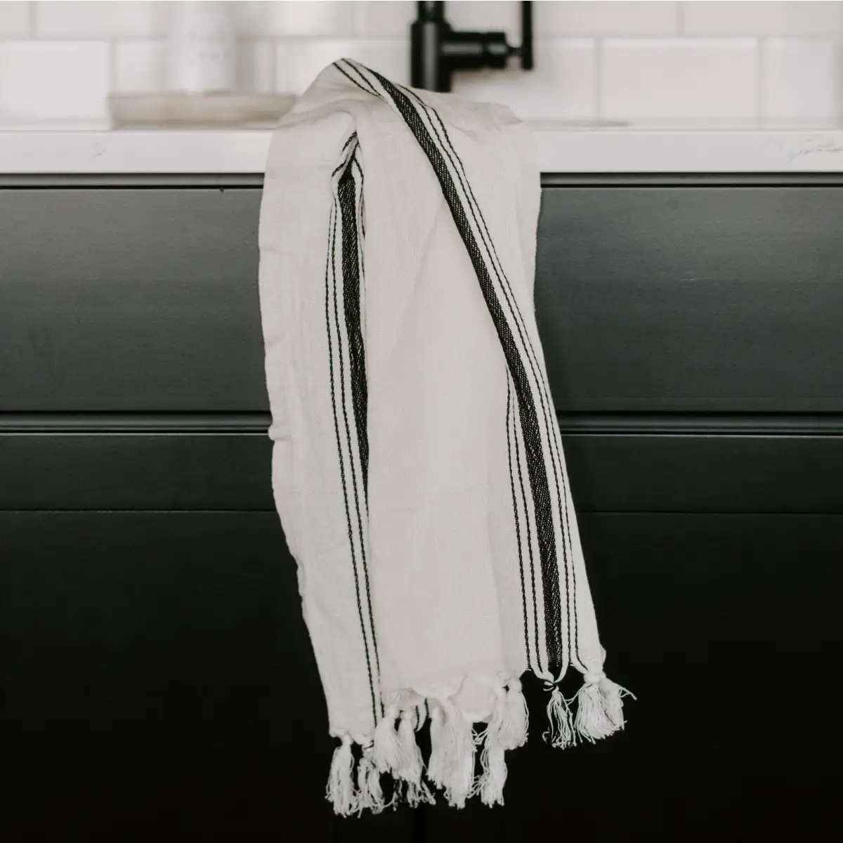 Savannah Turkish Cotton + Bamboo Hand Towel - Five Stripe - Sweet Water Decor