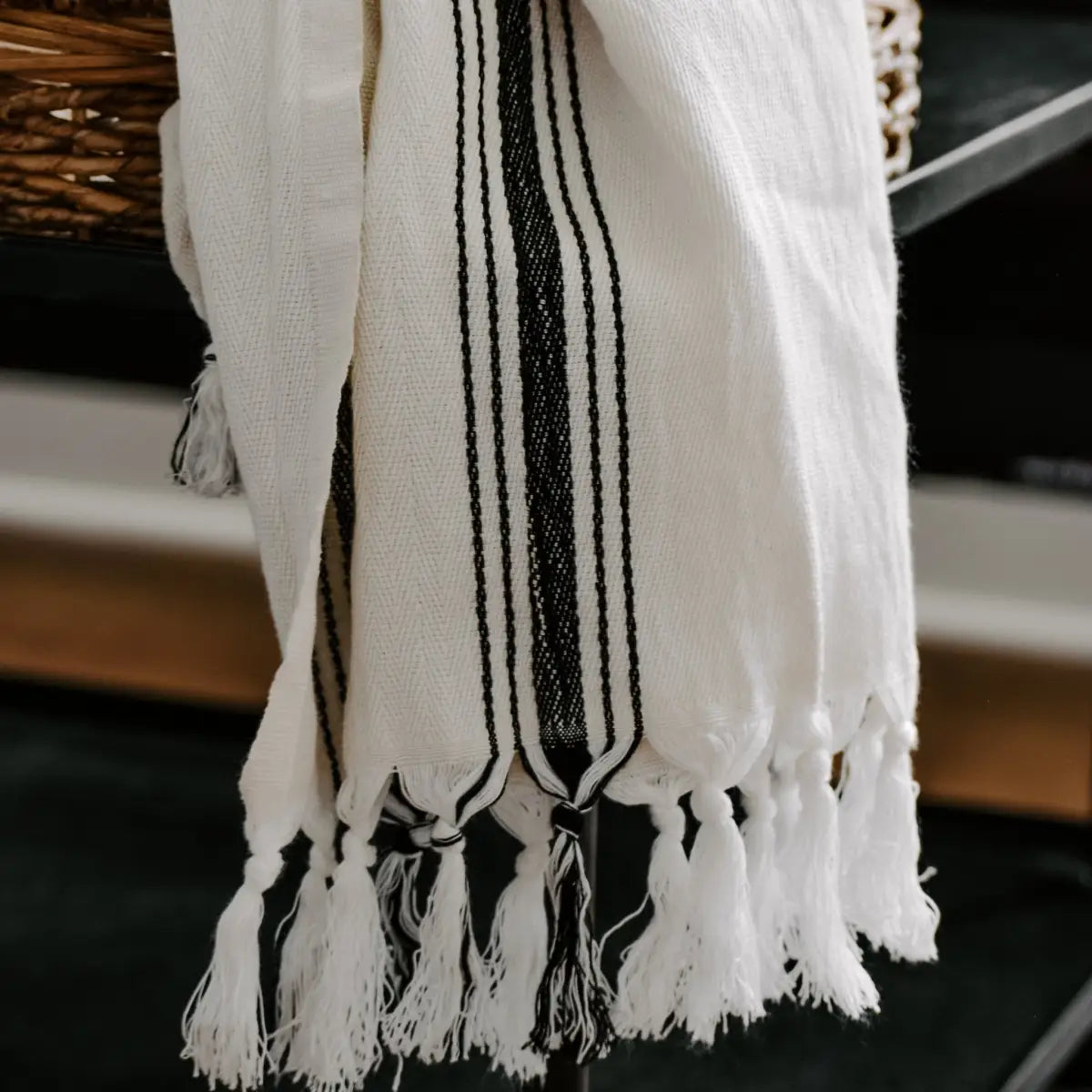 Savannah Turkish Cotton + Bamboo Hand Towel - Five Stripe - Sweet Water Decor