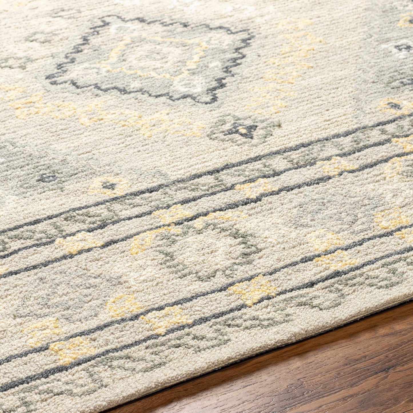 Alena Gray Wool Blend Area Rug