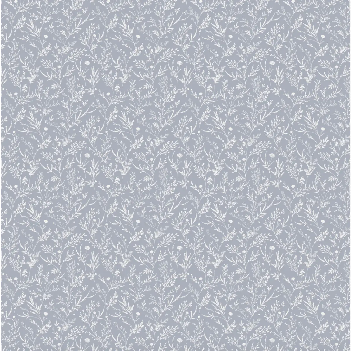 Scarlett Wallpaper - Delicate Wildflowers - by Elfi Yang - Sample 1 foot by 1 foot / Blue - Loomwell Home Goods