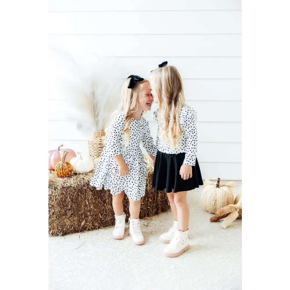 Scattered Dot 3/4 Sleeve Pocket Twirl Dress - Mila & Rose ®