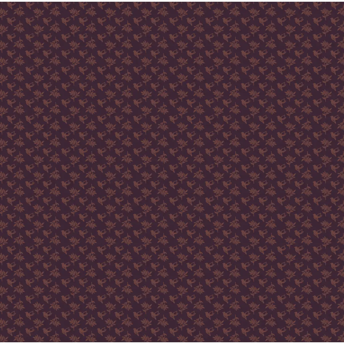 Scout Wallpaper - Tiny Flowers and Birds Texture - by Thoroughfare Design - Sample 1 foot by 1 foot / Plum - Loomwell