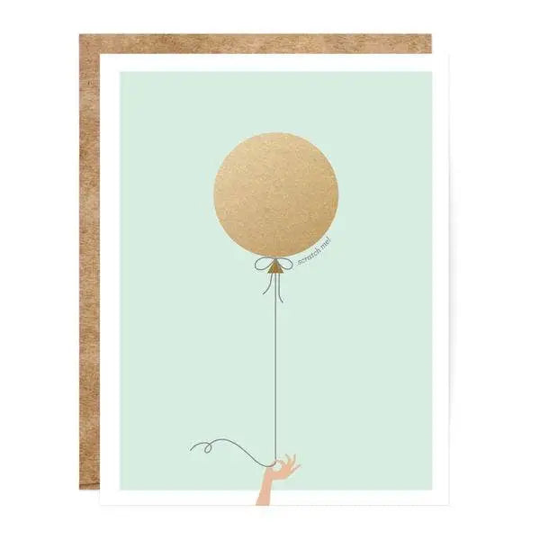 Scratch-Off Greeting Card - Balloon with Message - Inklings Paperie