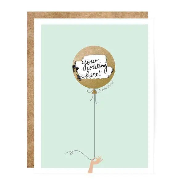 Scratch-Off Greeting Card - Balloon with Message - Inklings Paperie
