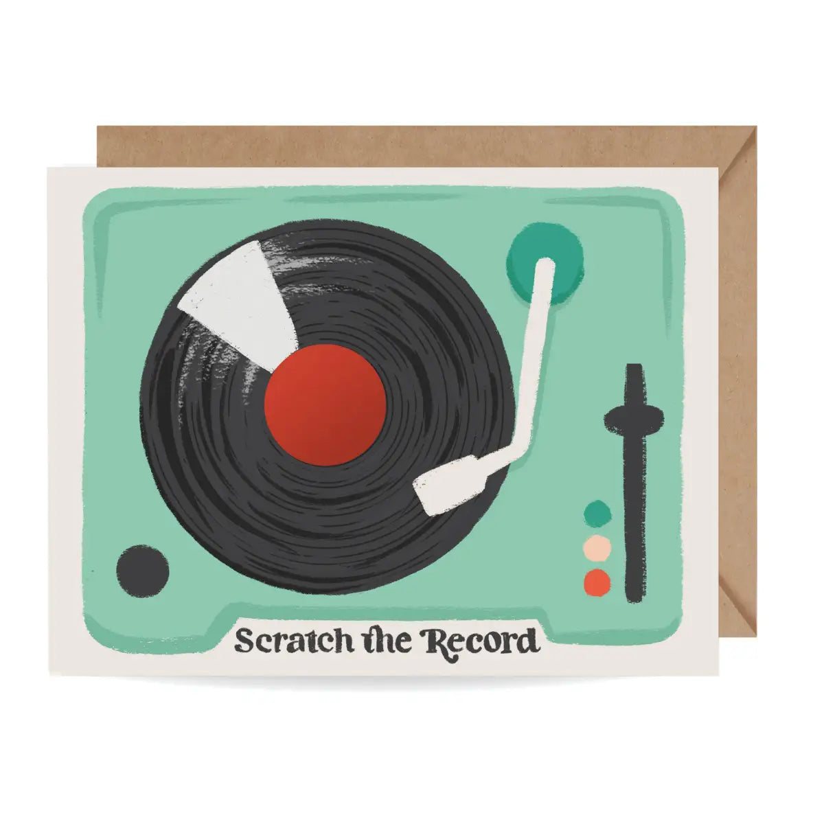 Scratch-Off Greeting Card - Vintage Record Player - Inklings Paperie
