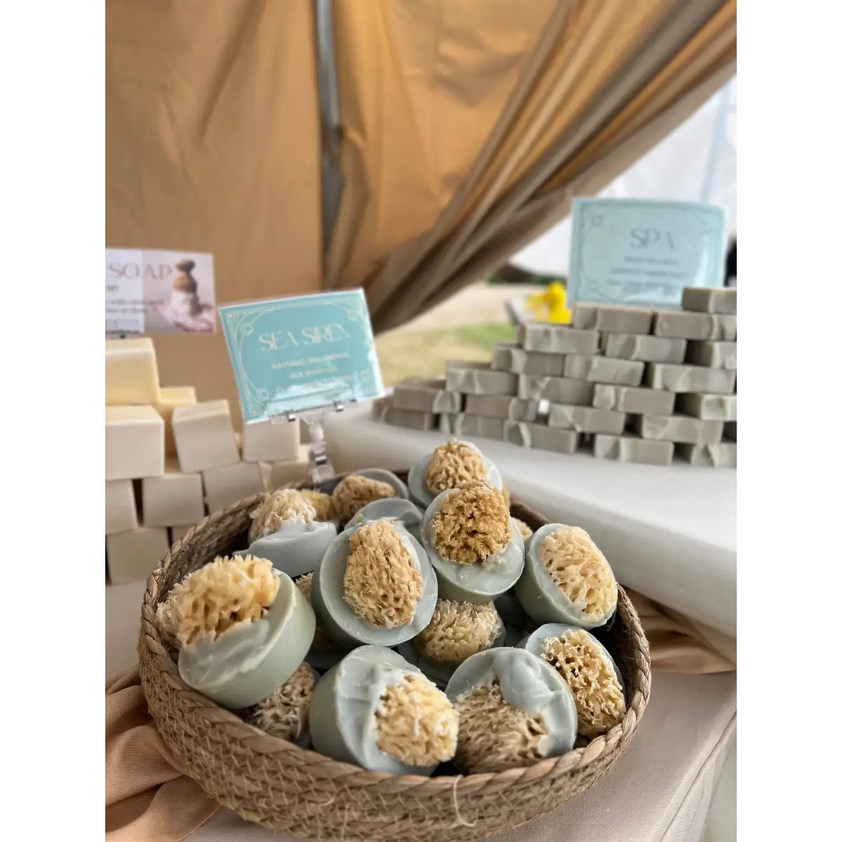 Sea Sponge Soap Bar - Sea Siren - Handmade Natural - The Ash House Soap Studio