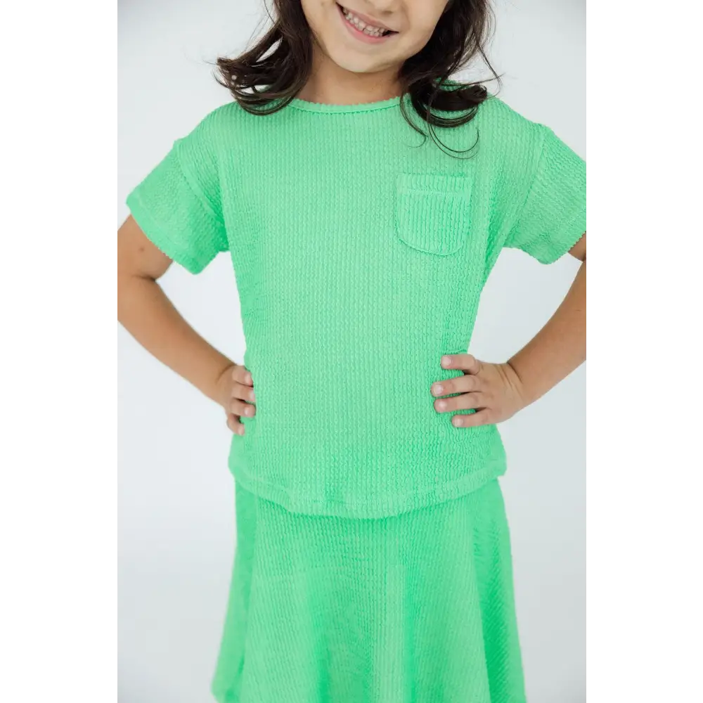 Seafoam Green Scrunchy Pocket Tee - Mila & Rose ®