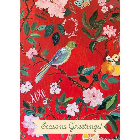 Holiday Greeting Card - Seasons Greetings Chinoiserie - Carpe Diem Papers