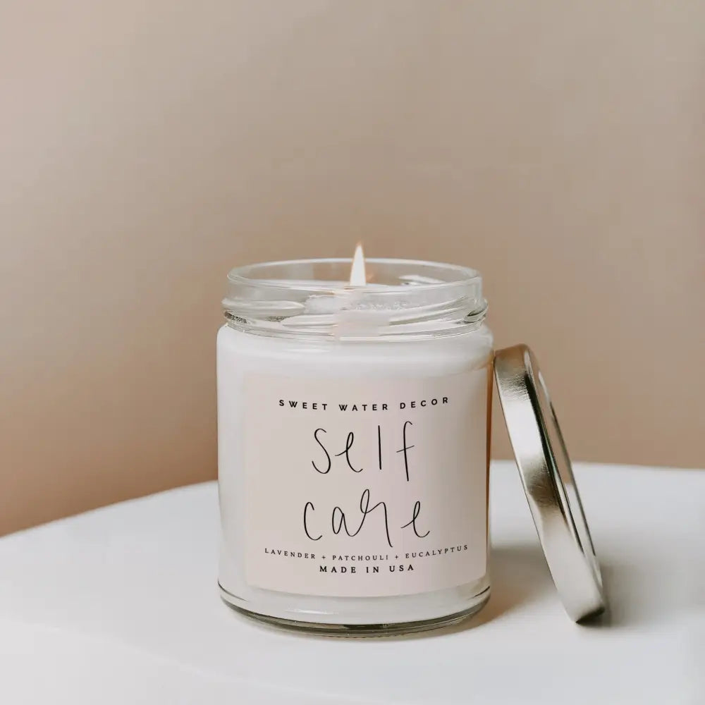 Self Care Soy Candle - Clear Jar - 9 oz - Sweet Water Decor