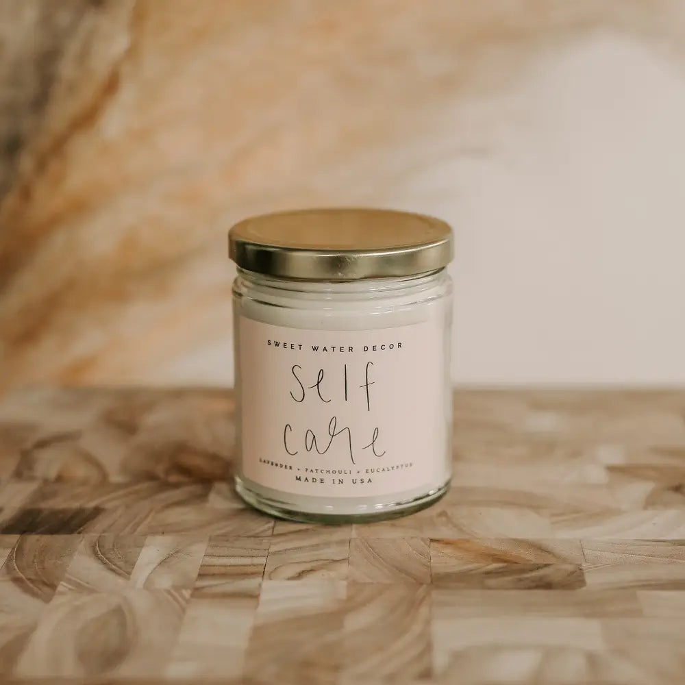 Self Care Soy Candle - Clear Jar - 9 oz - Sweet Water Decor