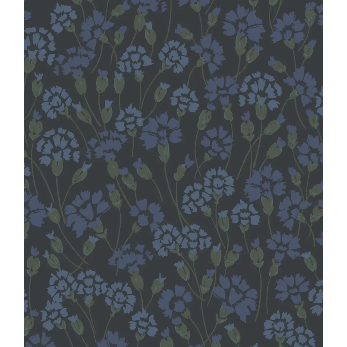 Seneca Wallpaper - Cornflower Field - by Hufton Studio - Sample 1 foot by 1 foot / Dark Blue - Loomwell Home Goods