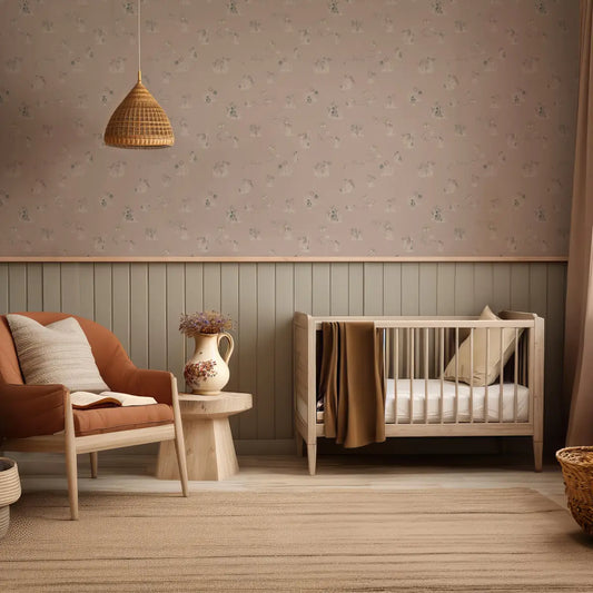 Serephina Wallpaper - Butterflies and Flowers for Baby - by Trisha Patel - Loomwell Home Goods