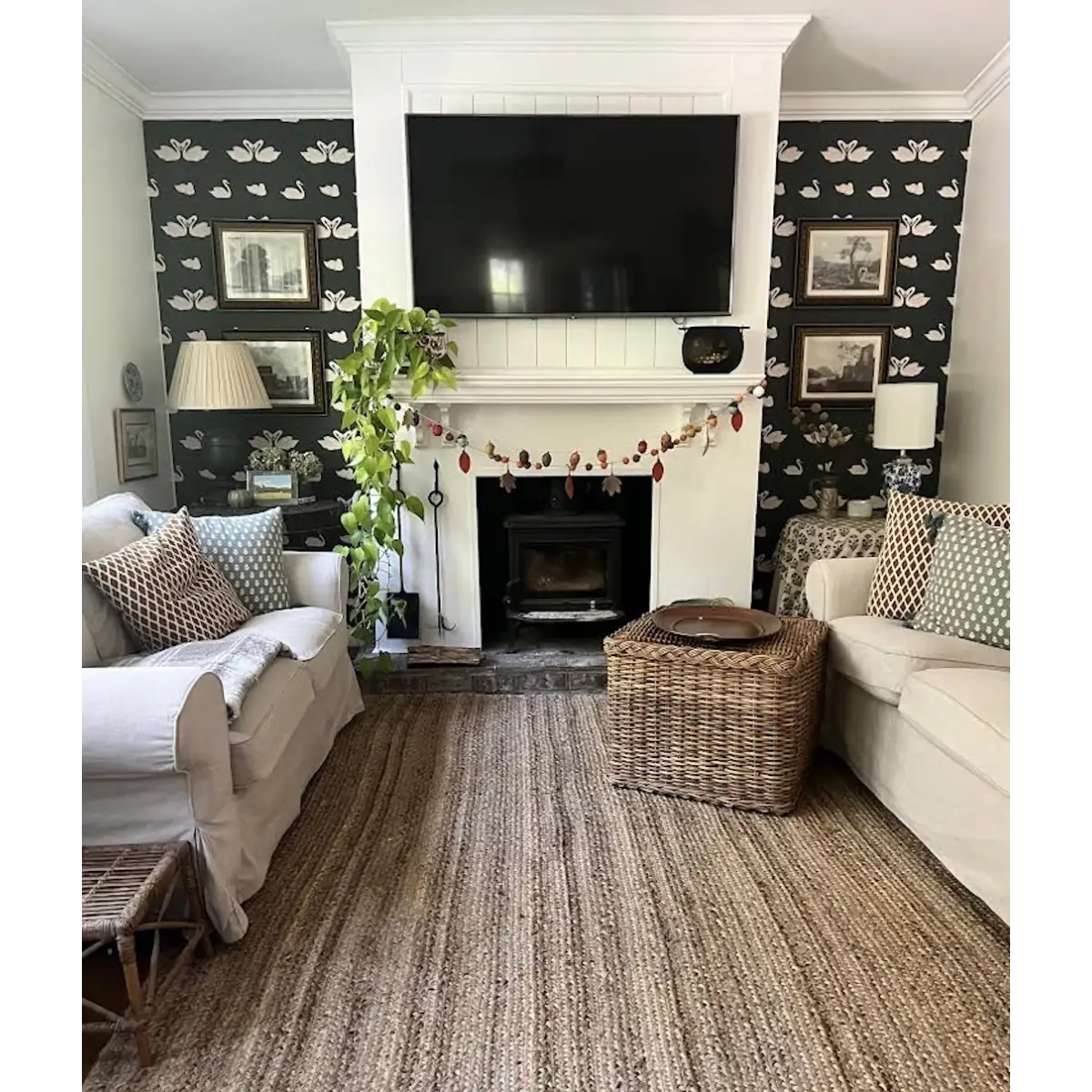 Sevan Wallpaper - Swans - by Cassandra Zaniboni - Loomwell Home Goods