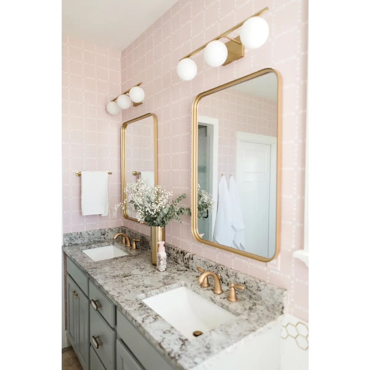 Shae Wallpaper - Tiny Floral Check - by Melissa Johnson Design - Loomwell Home Goods