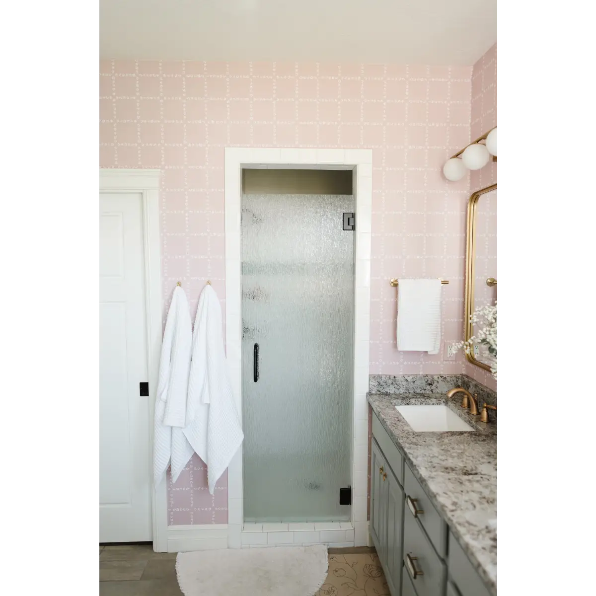 Shae Wallpaper - Tiny Floral Check - by Melissa Johnson Design - Loomwell Home Goods