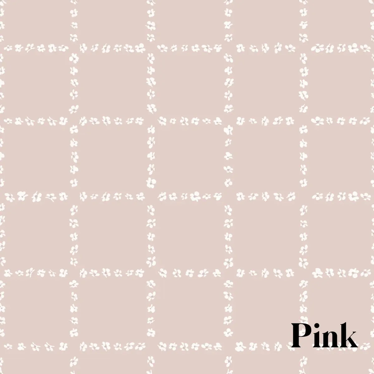 Shae Wallpaper - Tiny Floral Check - by Melissa Johnson Design - Sample 1 foot by 1 foot / Pink - Loomwell Home Goods