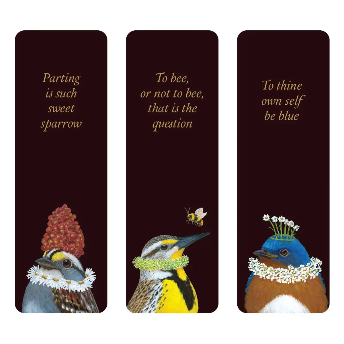 Bookmarks Set of 3 - Shakespeare by Vicki Sawyer - Hester & Cook - Stationery