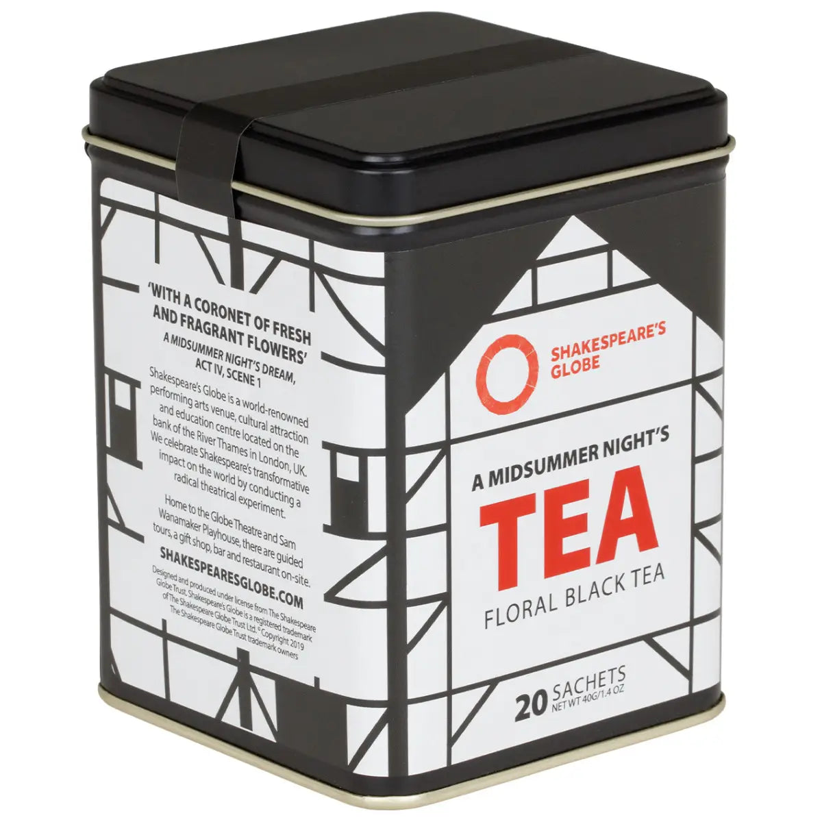 Tea Tin - Shakespeare’s Globe - A Midsummer Night’s Tea - Sachets / Tin of 20 Sachets - Harney & Sons Fine Teas