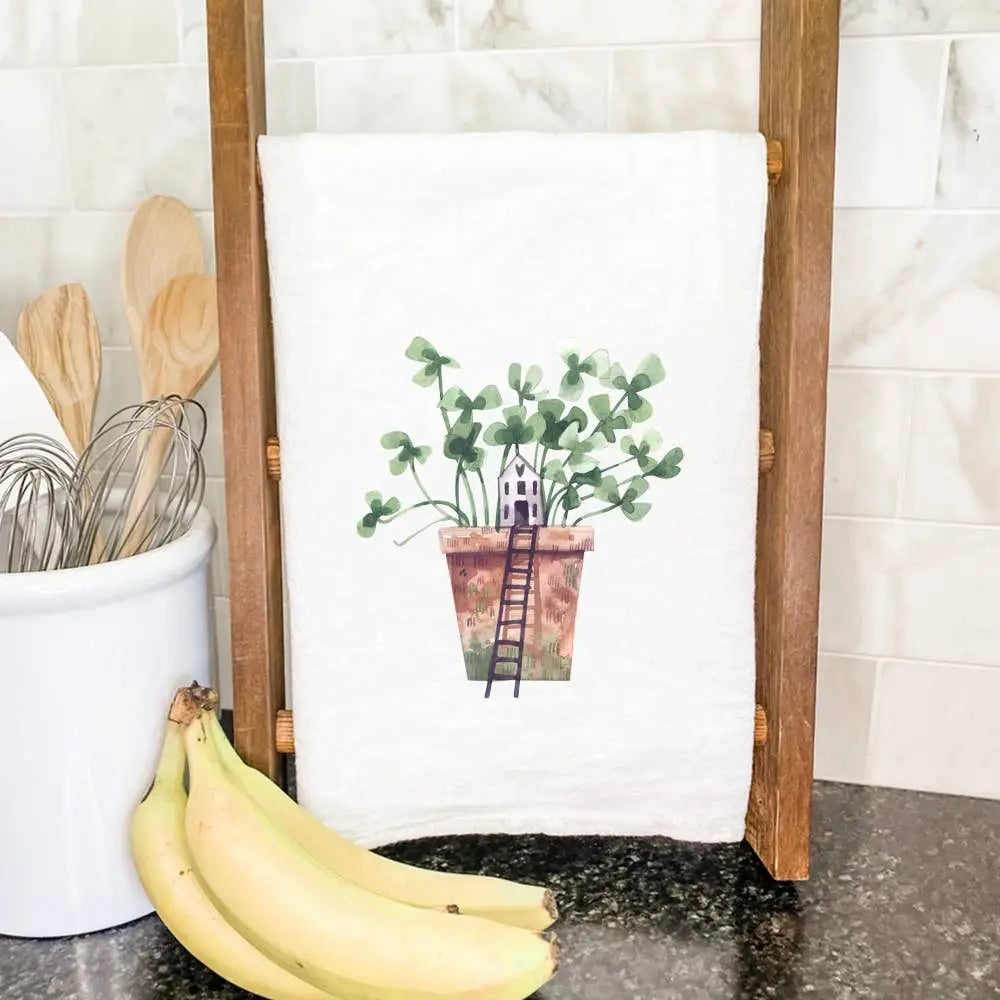 Shamrock Fairy House - St. Patrick’s Day Tea Towel - Indigo Tangerine