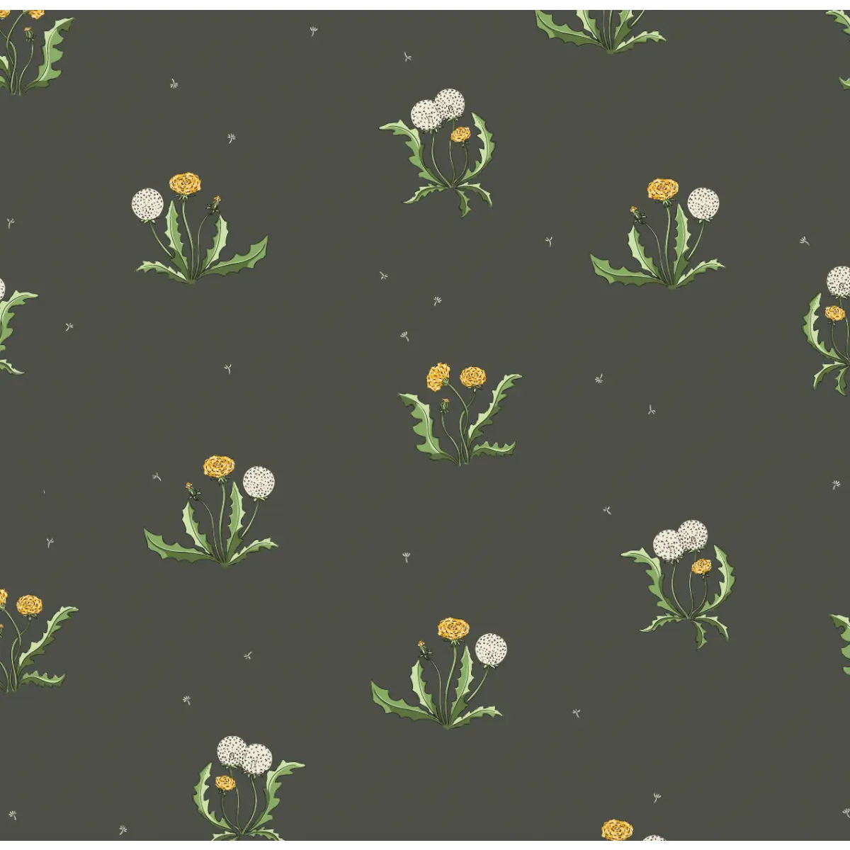 Sharie Wallpaper - Dandelion Wishes - by Sara Mari - Sample 1 foot by 1 foot / Black - Loomwell Home Goods
