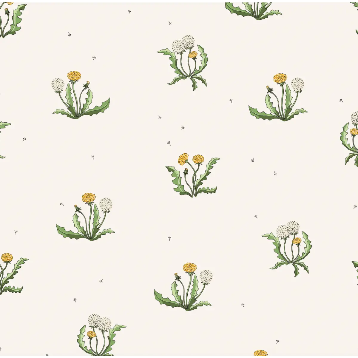 Sharie Wallpaper - Dandelion Wishes - by Sara Mari - Sample 1 foot by 1 foot / Cream - Loomwell Home Goods