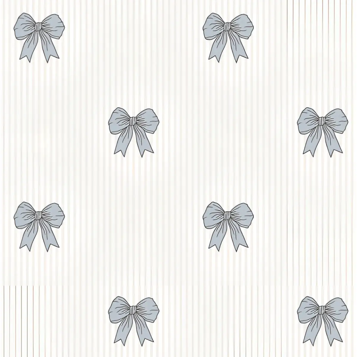 Shayla Wallpaper - Bows and Seersucker Stripes - by Kourtni Gunn - Sample 1 foot by 1 foot / Blue - Loomwell Home Goods