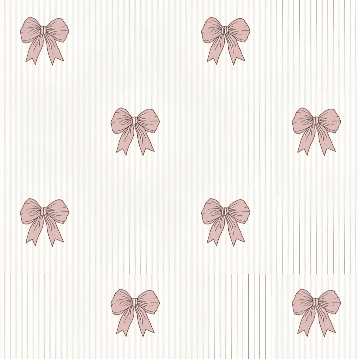 Shayla Wallpaper - Bows and Seersucker Stripes - by Kourtni Gunn - Sample 1 foot by 1 foot / Blush - Loomwell Home Goods
