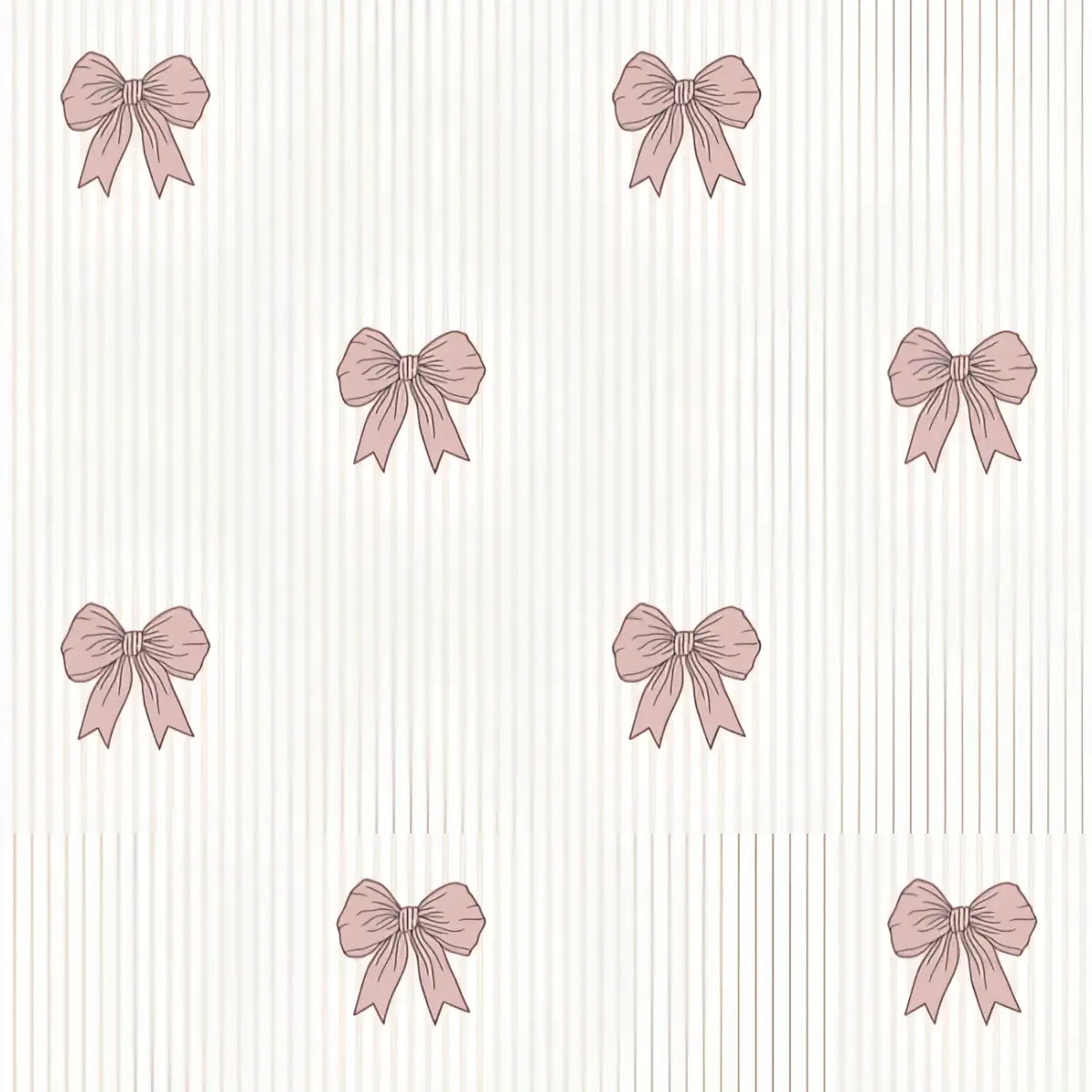 Shayla Wallpaper - Bows and Seersucker Stripes - by Kourtni Gunn - Sample 1 foot by 1 foot / Blush - Loomwell Home Goods